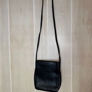 Nine West Black Leather Crossbody Bag with Interior Zip Pocket